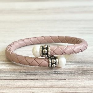 Honora Fresh Water Pearls and Pink Leather Bracelet